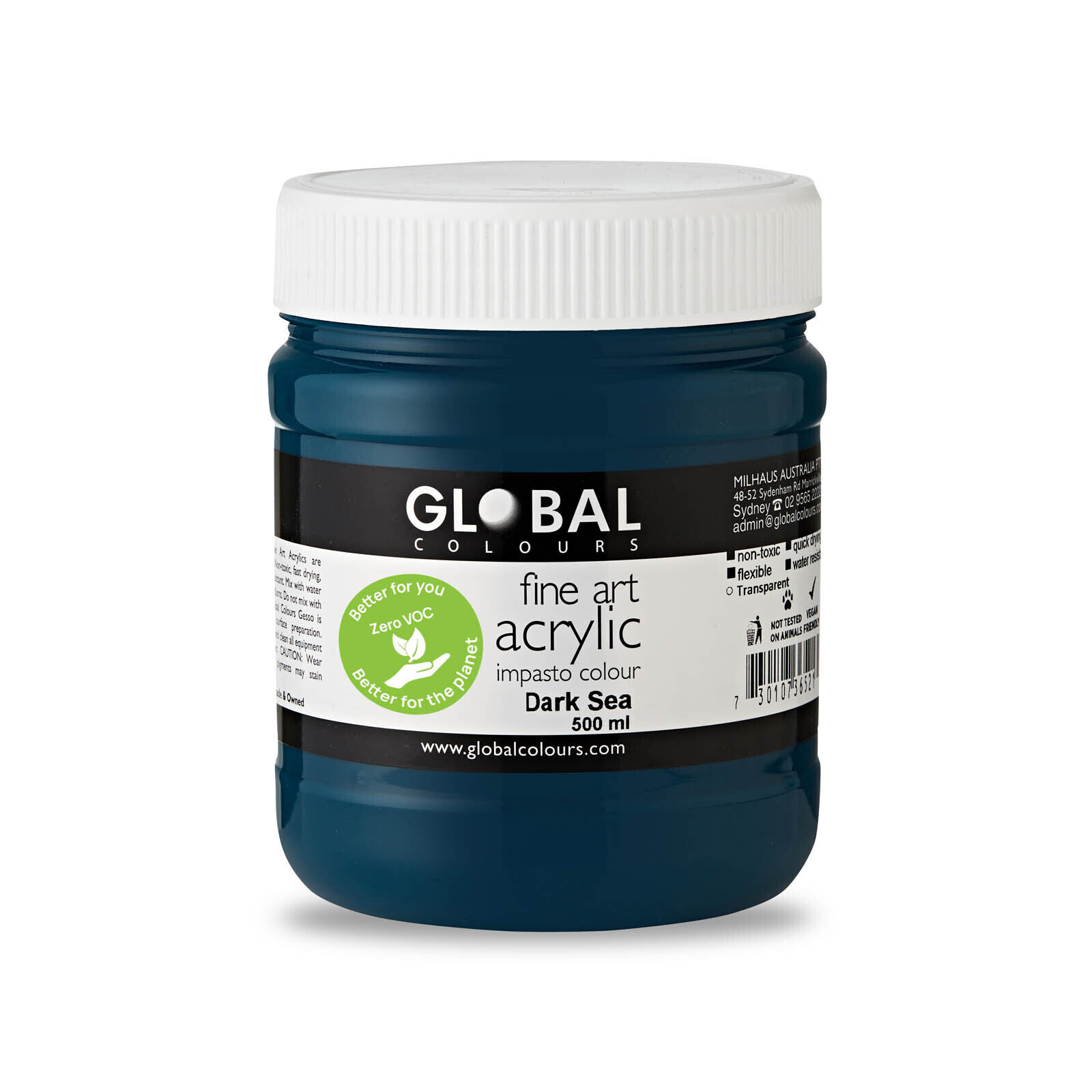 Dark Sea – Global Colours Eco-Friendly Fine Art Acrylic Artist Paint 500ml