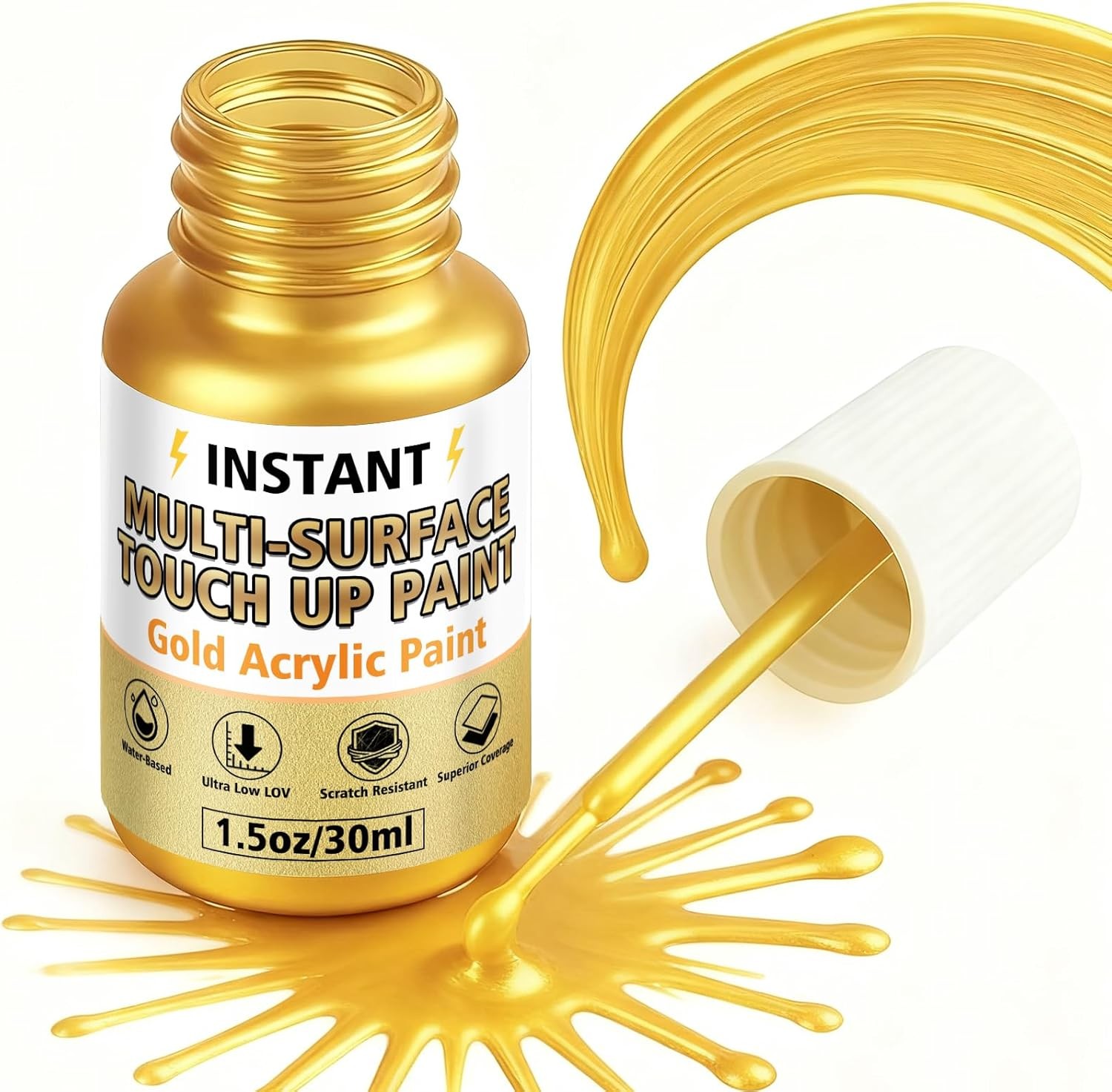 Water-Based Fast Dry Metallic Gold Paint for Metal and Wood Use