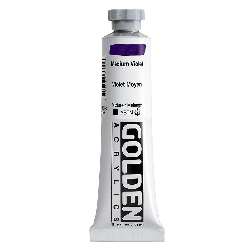 Heavy Body Acrylics by GOLDEN, Medium Violet, 2 fl. oz. Tube, Professional Ac…