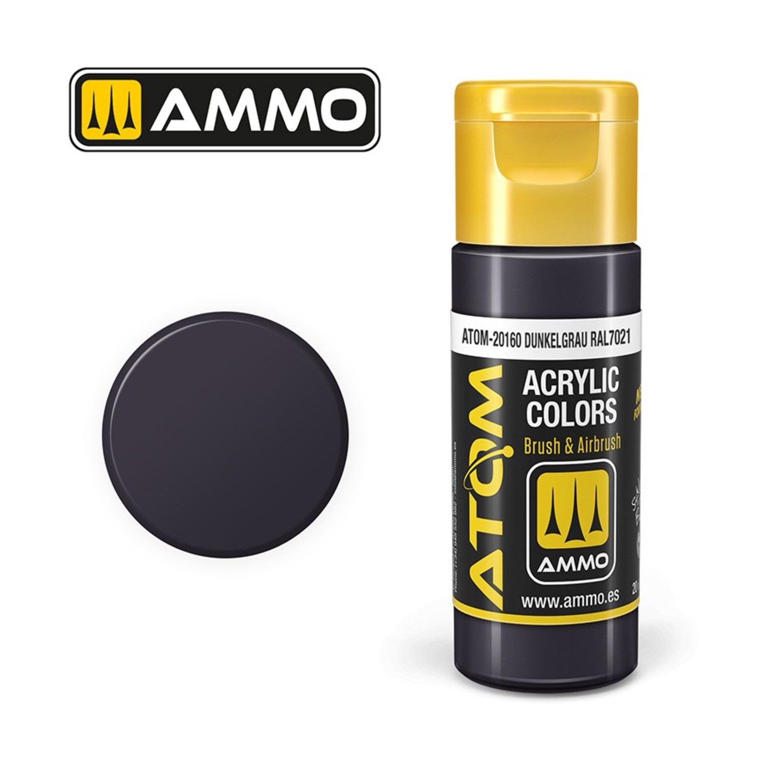 AMMO ATOM Acrylic Paint Dunkelgrau RAL 7021 New
