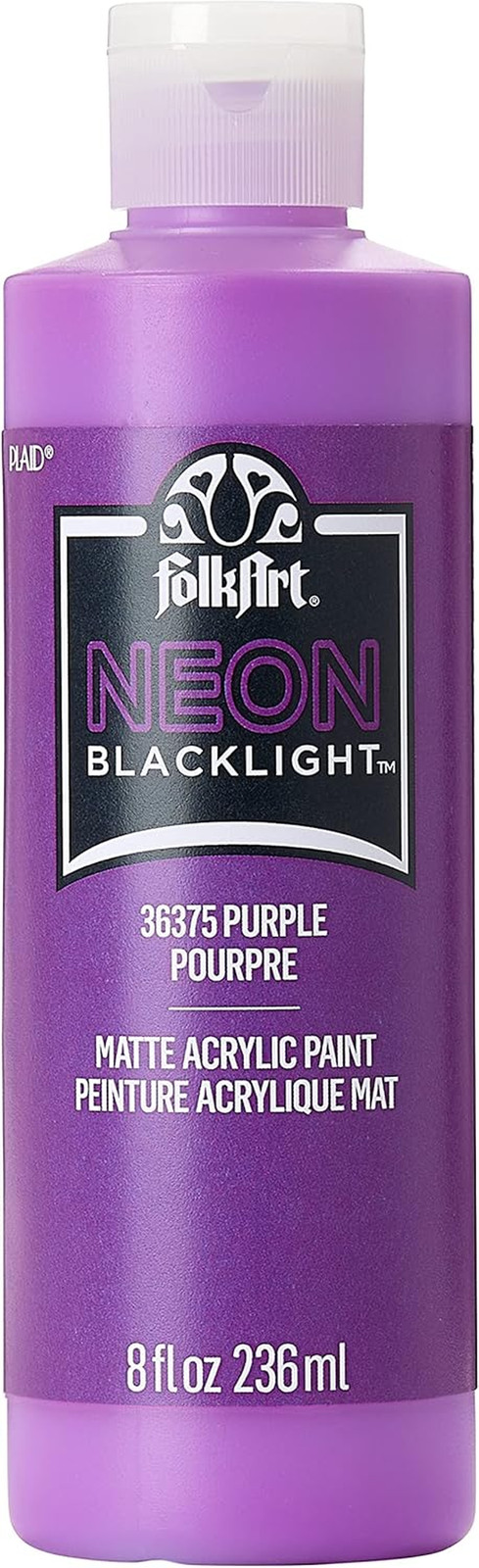 Neon Acrylic Craft Paint, Purple 8 Fl Oz Premium Glow in the Dark Paint, Perfect