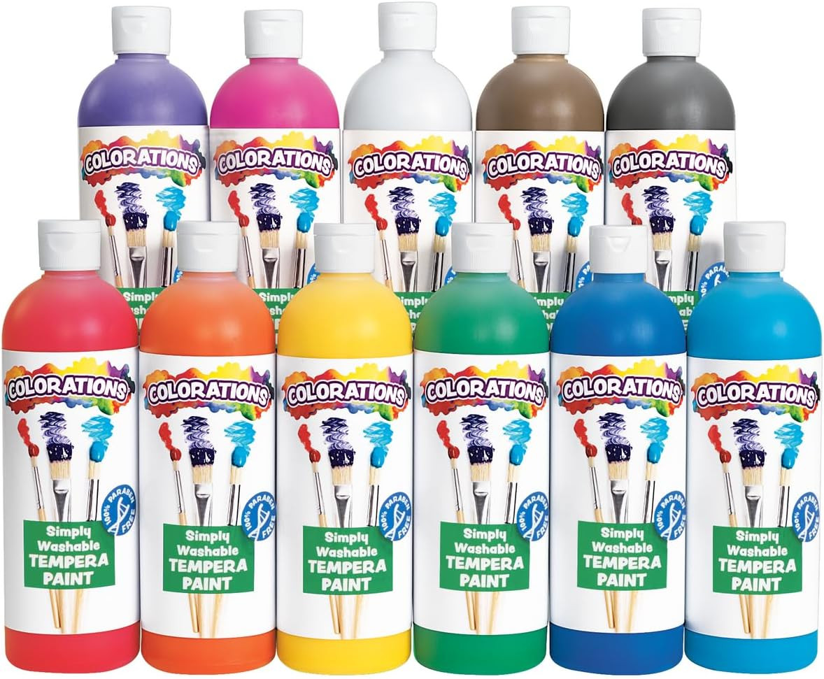 – SWT16 Simply Washable Tempera Paints, 16 Fl Oz, Set of 11 Colors, Non Toxic, V