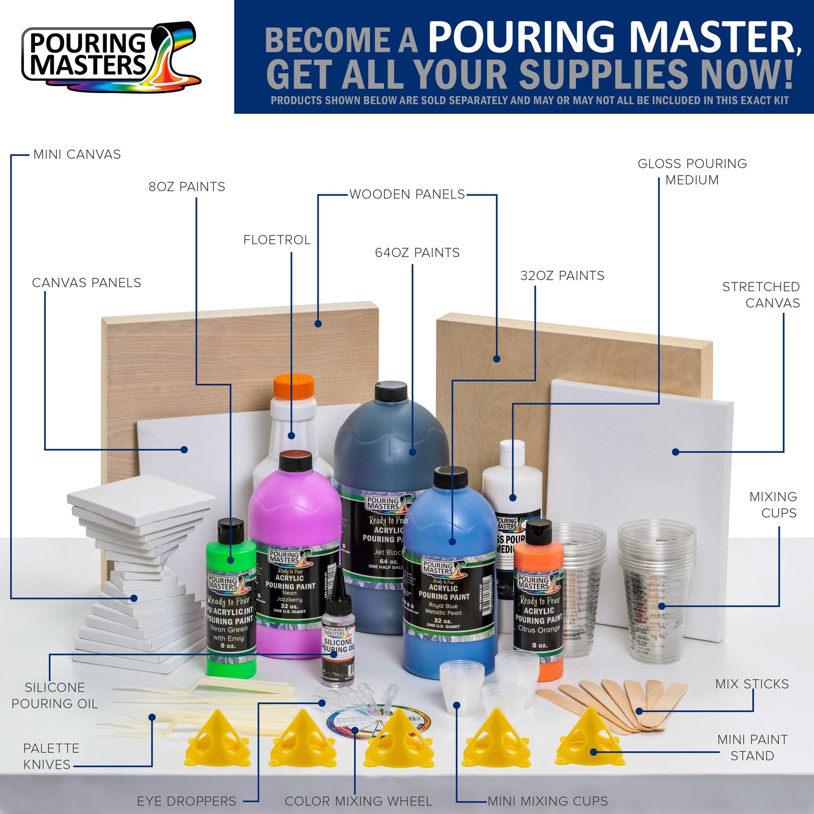 Pouring Masters Peppermint Metallic Pearl 8oz Bottle Water-Based Acrylic Paint