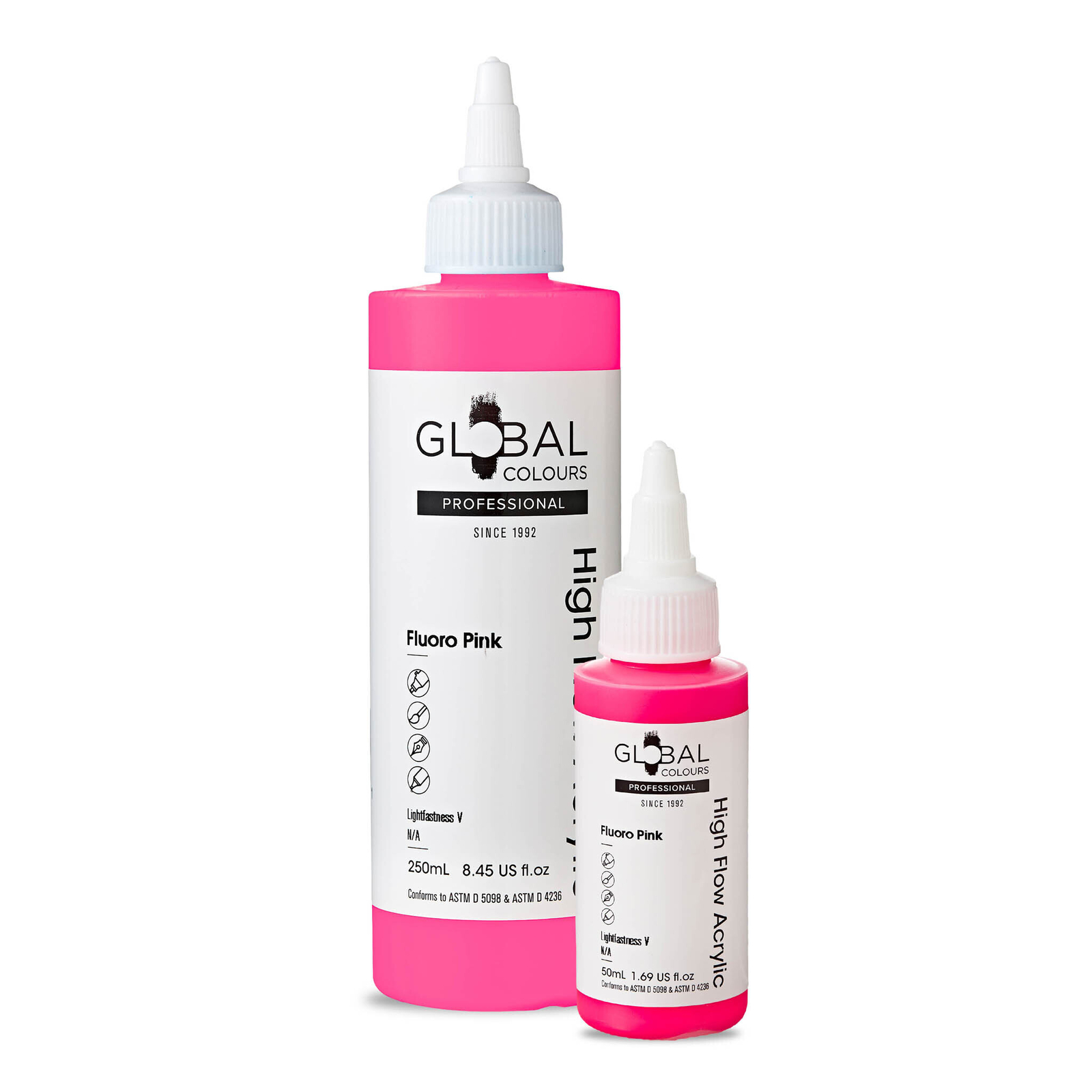 Fluoro Pink – Global Colours High Flow UV PROFESSIONAL Acrylic Paint 50ml/250ml