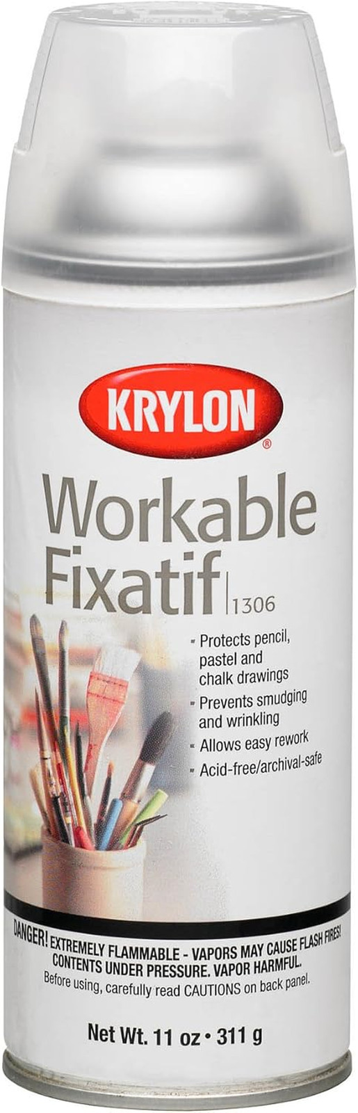 K01306 Workable Fixatif Spray Clear, 11-Ounce Aerosol,Matte