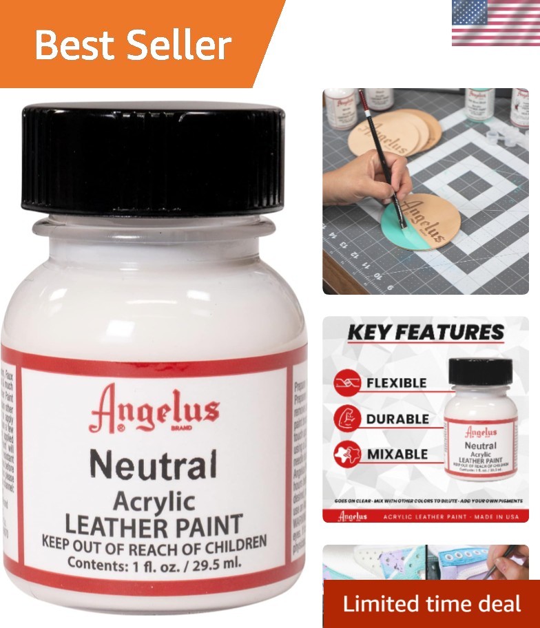 Neutral Acrylic Leather Paint – Non-Toxic, Quick-Dry 1 fl oz for Crafts