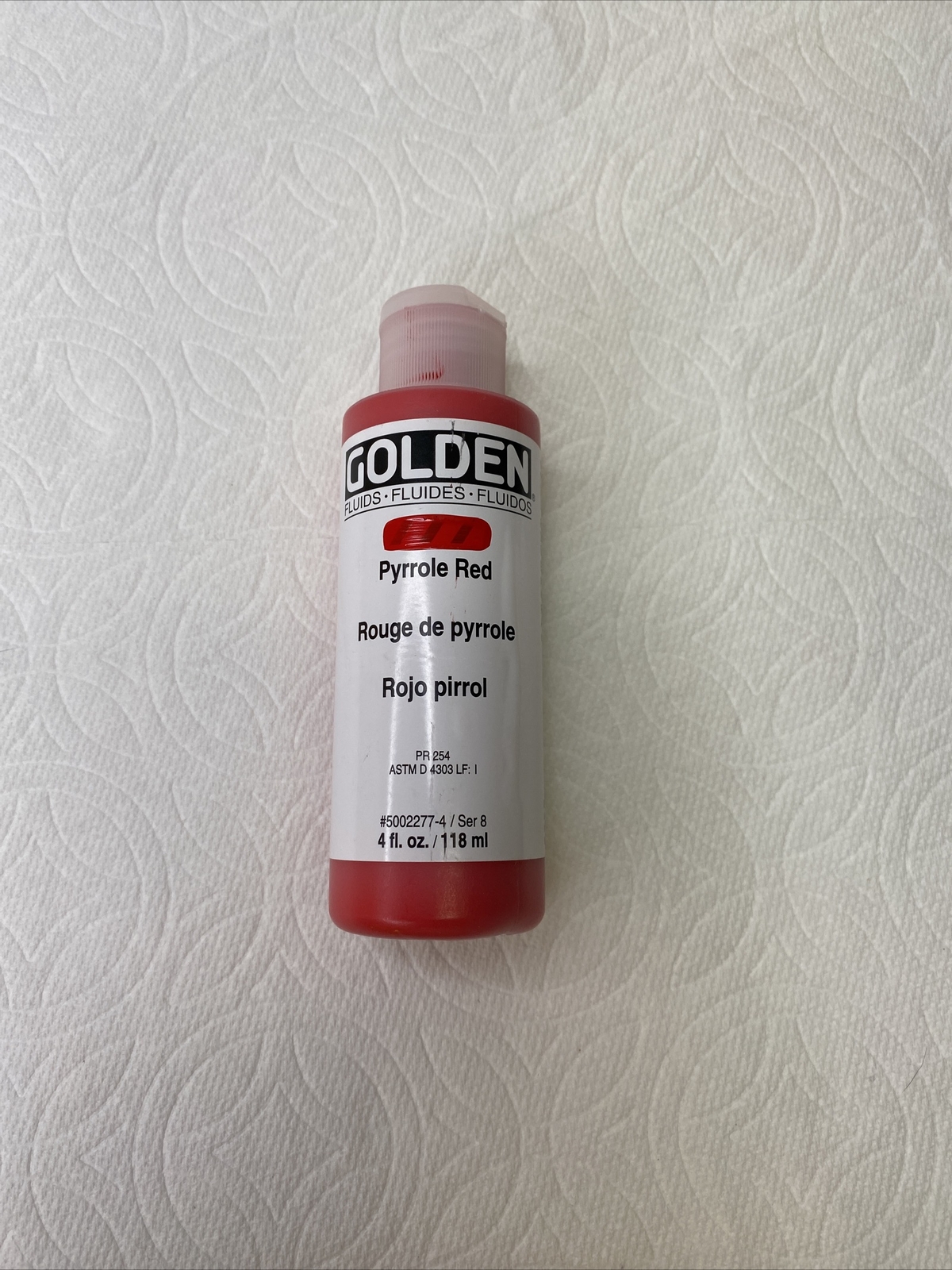 Golden Fluid Acrylic Paint, 4 oz., Pyrrol Orange New
